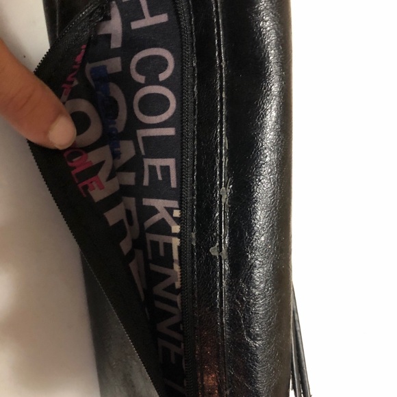 kenneth cole wallet women’s Black Long With Metal Logo Attachment Authentic - Picture 3 of 8
